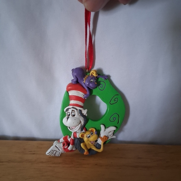 Hallmark Green and Red Cat in the Hat Ornament - Picture 3 of 4